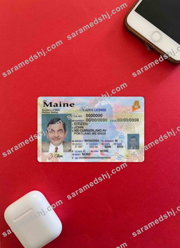 USA Maine state driving license template in PSD format, with all fonts (2019 – present) photolook FRONT